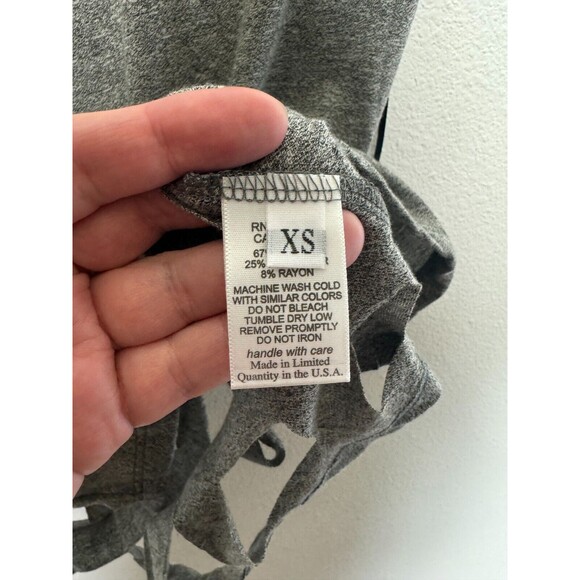 Michael Lauren Sz XS Revolve Alonzo Laser Cut Out Back Muscle Tank Top Gray NWT - Picture 8 of 9